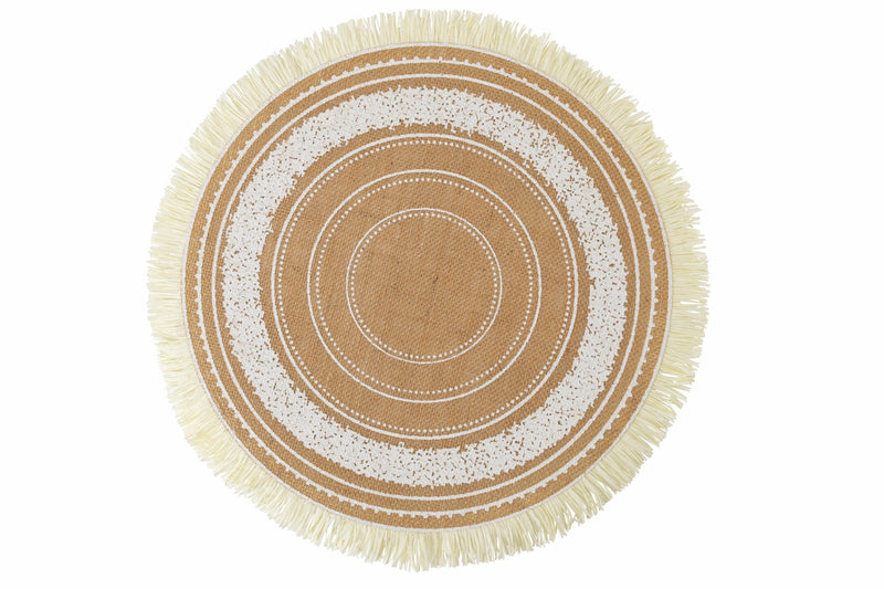 Set 6 Tovagliette Tonda in Juta Ø38 cm Villa d'Este Home Tivoli White