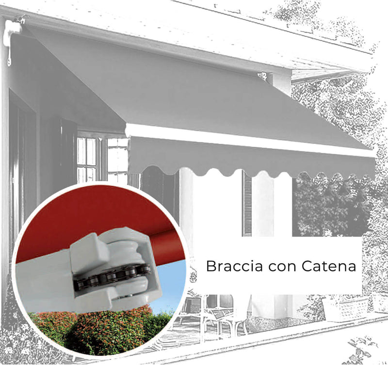 Tenda da Sole Barra Quadra Tessuto in Acrilico Masi Riga Gialla Varie Misure