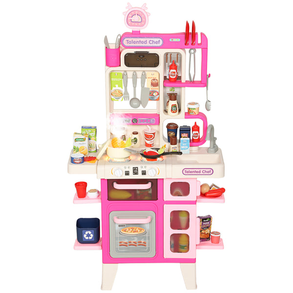 prezzo Cucina Giocattolo per Bambini 3-6 Anni con 104 Accessori 52,5x22x100 cm in PP e PE Rosa