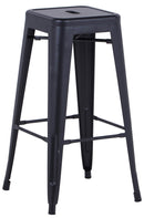 Sgabello da Bar Alto in Metallo Motti Victoria Nero