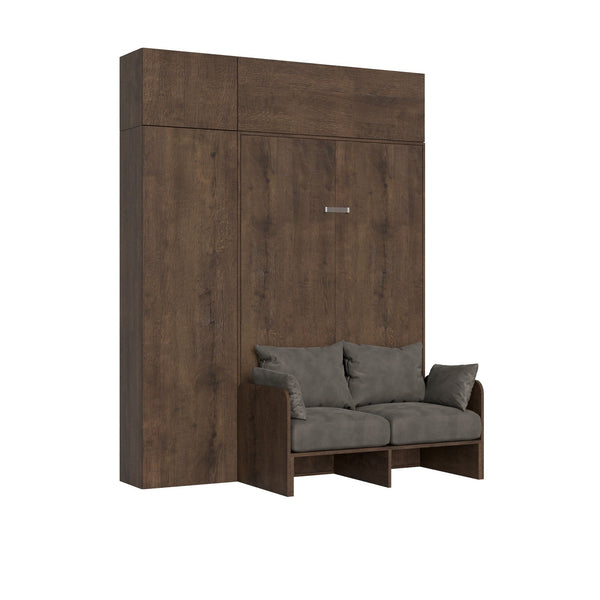 sconto Letto 1 Piazza e Mezzo a Scomparsa Salvaspazio con Sofà Kentaro H250 cm Marrone