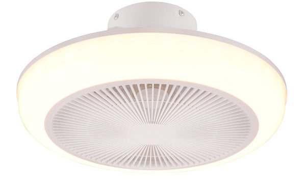 sconto Plafoniera con Ventilatore da Interno a LED Ø46 cm Plastica Bianca