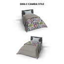 Trapunta Invernale Stampata in Microfibra 300gr Double Face Cerchi Astratti Varie Misure