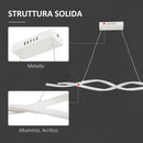 Lampadario a LED Moderno Sospeso Luce Fredda 6500K 90x9x9 cm  Argento