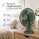 Ventilatore da Tavolo Autoportante Ø40 cm Potenza 45W 3 Velocità Verde      