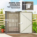 Casetta da Giardino Porta Attrezzi 100x104x160 cm con Porta in Acciaio Galvanizzato Marrone e Grigio Scuro      