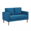 Divano 2 Posti Ramsey 137x73x82 h cm in Tessuto Blu