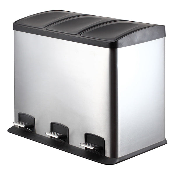 Mülleimer aus Stahl zur getrennten Abfallsammlung mit 3 Tretkörben prezzo