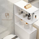 Colonna Bagno Salvaspazio 20x45x115 cm con 2 Cassetti e Ripiani Aperti in Legno Bianco      