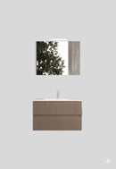 Mobile da Bagno Sospeso con Lavabo 100 cm e Specchio Urano Light Tortora