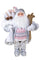 Weihnachtsmann mit Skiern H60 cm Weiß/Rosa
