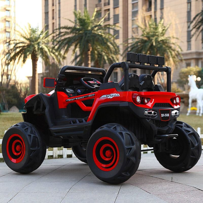 Macchina Elettrica per Bambini 2 Posti 12V Kidfun Fuoristrada 4x4 Rosso