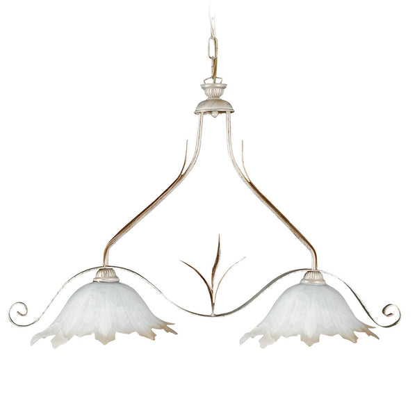 Aufhängung 2xE27 Antik Rahmen Glas Alabaster Weiß Farbverlauf Bernstein E-Energy Aurora sconto