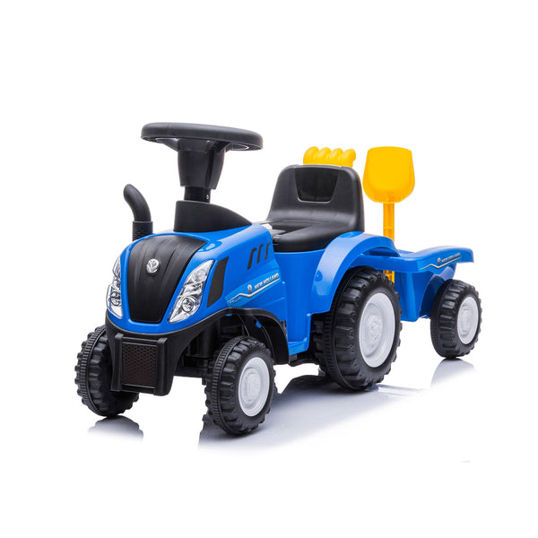 acquista Trattore Cavalcabile con Rimorchio 91x29x44 cm per Bambini New Holland Blu