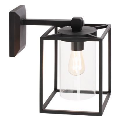 Niedrige Außenwandleuchte E27 aus schwarzem Sovil-Aluminium prezzo