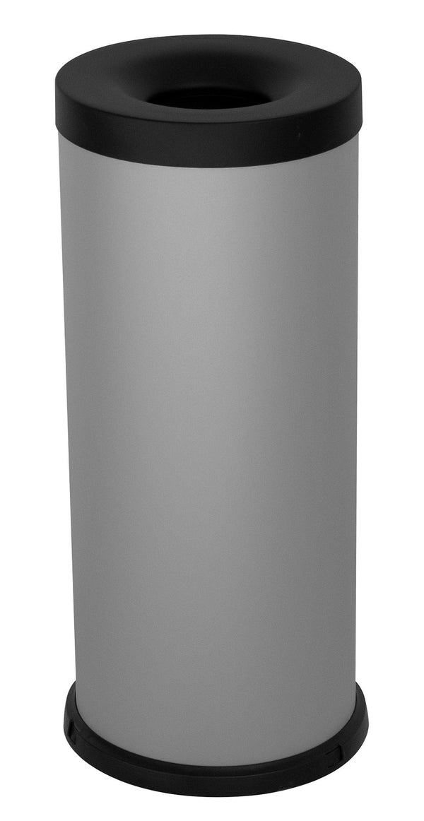 acquista Pattumiera Gettacarte Ø25xh60 cm Autoestinguente In Acciaio Verniciato Grigio