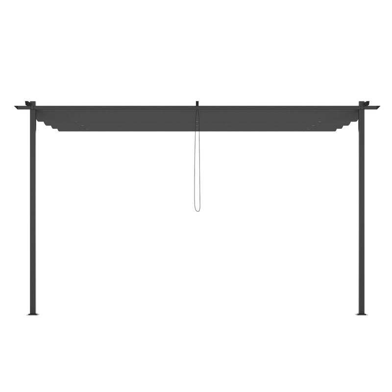 Pergola da Giardino 390x290x220 cm in Acciaio e Poliestere Grigio scuro