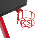 Scrivania Gaming 120x65x74,5 cm in Legno e Acciaio  Rosso e Nera