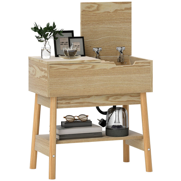 Tavolino da Salotto in Stile Boho 30x60x60,5 cm con Vano a Scomparsa in MDF color Legno online