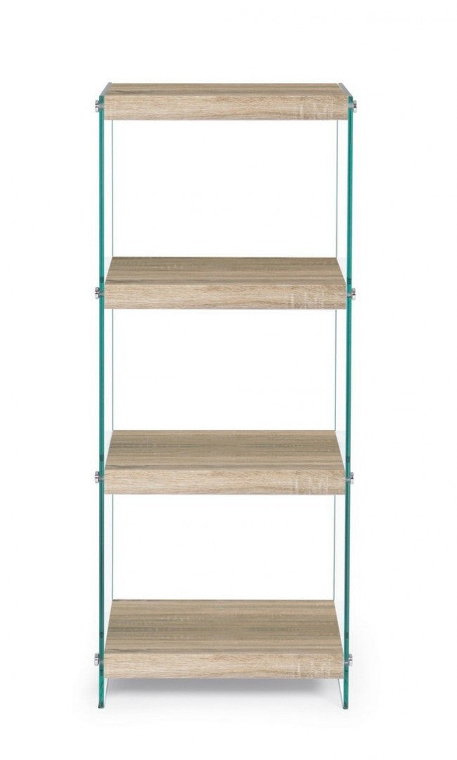 Libreria 4 Ripiani Line Kenya in Vetro