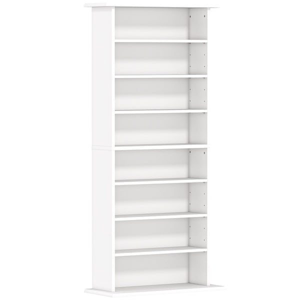 prezzo Scaffale Porta CD 58x24x124,5 cm con 6 Ripiani Regolabili Capacità di 360 CD/185 DVD Bianco