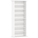 Scaffale Porta CD 58x24x124,5 cm con 6 Ripiani Regolabili Capacità di 360 CD/185 DVD Bianco      