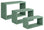 Set 3 Mensole da Parete Rettangolare in Fibra di Legno Trittico Verde Acqua Marina