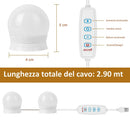 Set 4 Lampadine Led Luci per Specchio 3 Colori Intensità Regolabile USB