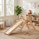 Gioco da Arrampicata per Bambini 147x64,5x63 cm con Triangolo e Pannello Scivolo ed Arrampicata in Legno di Pino Color Legno      