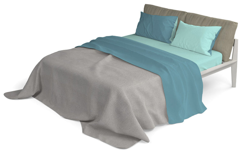 Set Lenzuola Sopra Sotto e Federe Doubleface Ottanio\/Verde Acqua
