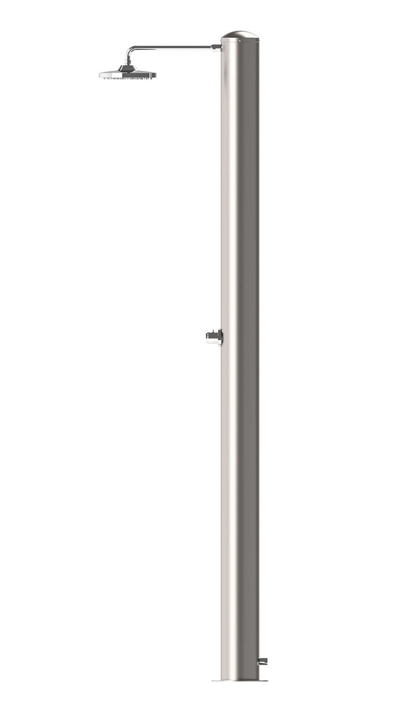 Doccia Solare da Giardino 28 L Soffione Eco Rain e Miscelatore Temporizzato Tevere TX Satinato 