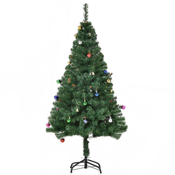 Künstlicher Weihnachtsbaum 150 cm mit grünen Kugeln und Dekorationen online