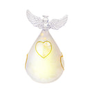 Set 2 Angeli Cuore con Led H15,5 cm in Vetro Oro