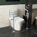 Supporto Water con Braccioli per Anziani e Disabili 67,5x49x68-82 cm con 2 Piedini a Ventosa Argento