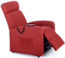 Poltrona Alzapersona Elettrica 1 Motore Reclinabile a Motore in Tessuto Marta Rossa
