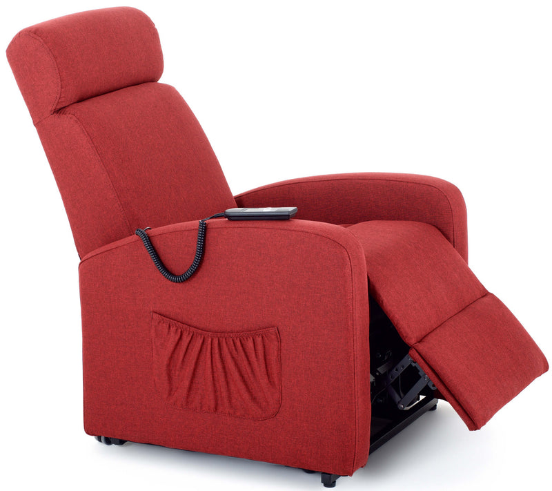Poltrona Alzapersona Elettrica 1 Motore Reclinabile a Motore in Tessuto Marta Rossa