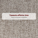 Set 2 Sgabelli da Bar 50x55x93 cm con Schienale e Poggiapiedi Rivestimento in Tessuto e Gambe in Acciaio Grigio      