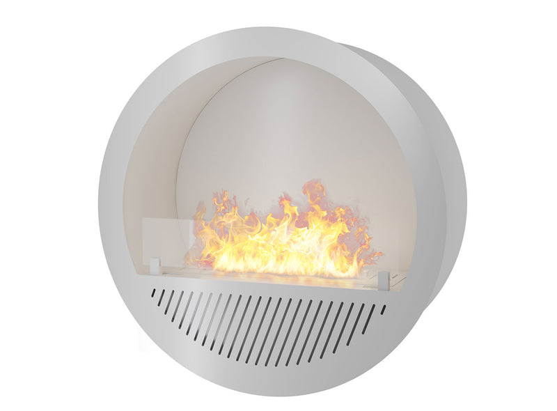 Camino a Bioetanolo da Incasso Ø74x30 cm Incyrcle Slim Inside Bianco  