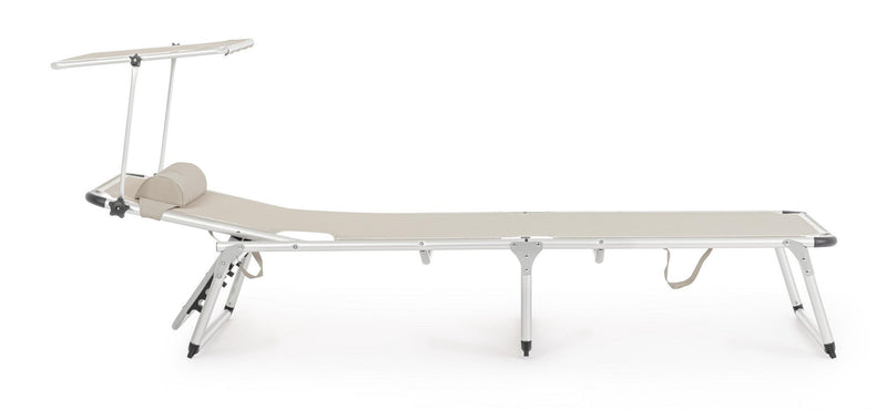 Set 4 Lettini Prendisole da Giardino con Tettuccio 58x193x76 cm in Alluminio Cayo Grigio Ghiaccio