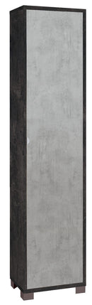 Armadio 1 Anta 43x190x29 cm Ossido Nero/Cemento