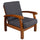 Holzsessel mit Kissen 66x85x83cm Vandi Grey