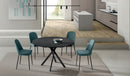 Tavolo Allungabile Roll 120x80/120x76 cm Top in Ceramica Gambe in Metallo Grigio Scuro       