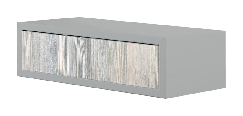 Mensola da Parete 1 Cassetto 45x13,4x20 cm in Fibra di Legno Lego Sasso e Rovere Grigio