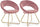 Set mit 2 Sesseln 58 x 69 x 81 cm aus rosa Samteffekt-Polyester