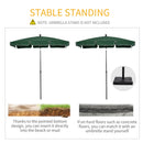 Ombrellone da Giardino Rettangolare 2x2.4 m Palo in Alluminio Verde e Nero  