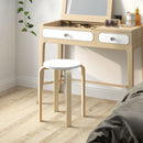 Set 4 Sgabelli Rotondi e Impilabili Ø40x45 cm in Legno Bianco  