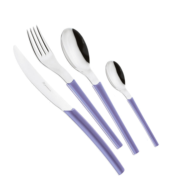 Servizio Set di Posate 24 pezzi in Acciaio Inox Eme Loto Indaco 4 prezzo