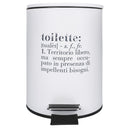 Pattumiera "Toilette" 3 Litri Ø17x23,5 cm in Plastica VdE Tivoli 1996 Bianco