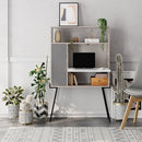 Mobile 1 Anta 3 Ripiani 85,5x29,5x135 cm in MDF Tatti Bianco e Antracite