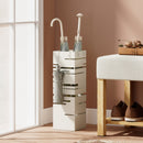 Portaombrelli Moderno 15,5x15,5x49 cm con Raccogligocce e Ganci in Metallo Beige      